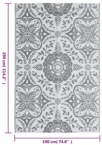 Tapete de exterior 190x290 cm ARAKIL PP cinzento-claro