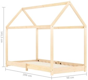 Estrutura de cama para crianças 90x200 cm pinho maciço