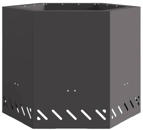 Fogueira Sem Fumaça Hexagonal Preta 58x58x51 cm Aço