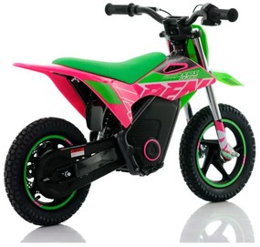 Mini moto eléctrica velocidade até 13 Km/h C/Limitador  RFN Warrior SX-E150 150W 12” Verde/Rosa