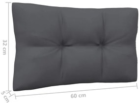 13 pcs conj. lounge de jardim com almofadões antracite pinho