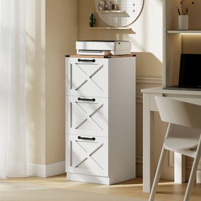 Bloco gavetas escritorio, 40 x 40 x 101 cm, 3 Gavetas para Pastas Suspensas, Branco