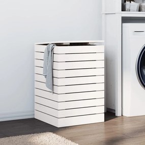 vidaXL Cesto de roupa suja 44x44x66 cm madeira de pinho maciça branco