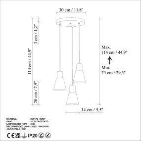 Chandelier Konikkem – Laranja – Diâmetro 40 cm