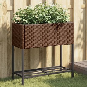 vidaXL Canteiro de jardim com prateleira 2pcs 70x28x70cm vime PE
