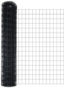 Cerca Euro com 13 Postes Flanged 0.8x25 m Aço Galvanizado