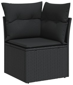 Conjunto de Sofá de Jardim de 9 Peças com Almofadas em Rattan Polímero