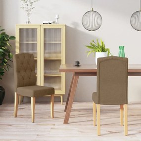 vidaXL Cadeiras de jantar 2 pcs tecido castanho