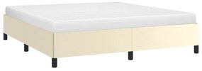 Estrutura de cama 160x200 cm couro artificial cor crème