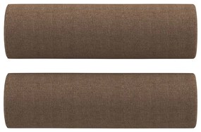 Sofá 3 lugares + almofadas decorativas 180 cm tecido castanho