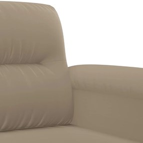 Sofá de 3 lugares 180 cm tecido de microfibra cinza-acastanhado
