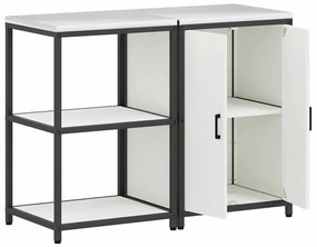 Conjunto de Armazenamento de Cozinha 2 pcs Branco