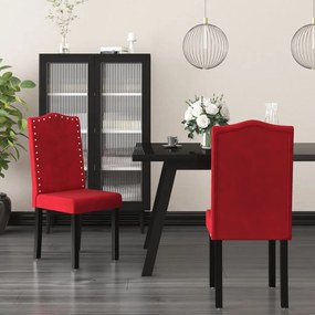 vidaXL Cadeiras de jantar 2 pcs veludo vermelho tinto