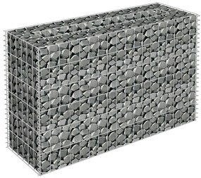 Canteiro elevado/cesto gabião 90x30x60 cm aço galvanizado
