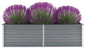 Canteiro elevado de jardim aço galvanizado 160x40x45cm cinzento