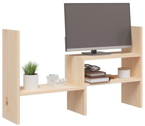 Suporte para monitor (39-72)x17x43 cm madeira de pinho maciça