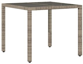 Conjunto de Jantar de Jardim vidaXL 3 Peças Cinza Polyrattan