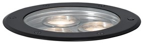 Refletor de solo moderno preto 3 luzes IP65 - Tribus Moderno