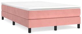 Cama boxspring com colchão 120x190 cm veludo rosa
