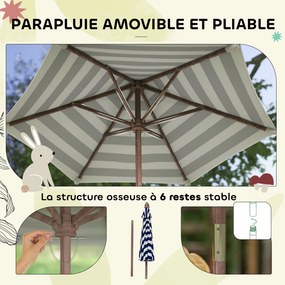 Conjunto de mobiliário de jardim para crianças, com almofadas e guarda-sol amovível, às riscas em azul-marinho e branco