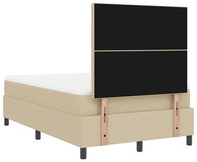 Cama Box Spring com Colchão &amp; Luz LED Verde Cinza 120x200 cm Tecido Co