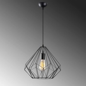 Candeeiro de Teto Diamond – Preto – 37 cm diâmetro x 129 cm altura
