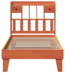 Cama sem colchão 90x200 cm pinho maciço castanho-mel