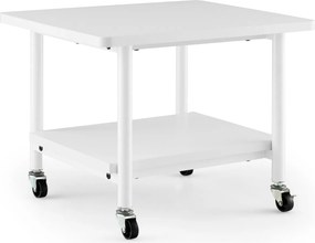 Mesa para impressora com 4 rodas e mecanismo de bloqueio 49 x 40 x 38 cm Branco