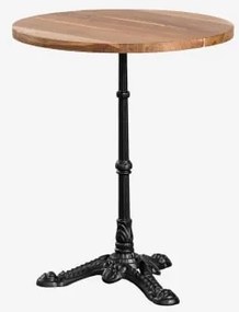 Mesa De Bar Redonda Em Madeira De Acácia Azteca Ø60 Cm & Madeira De Acácia - Preto - Sklum