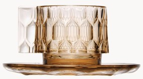 Chávenas de café com pires com padrão estruturado Jellies, conjunto de 4