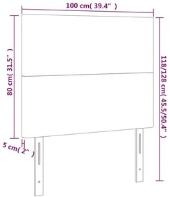 Cabeceira de cama c/ luzes LED veludo 100x5x118/128 cm rosa