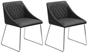 Conjunto de 2 cadeiras em pele sintética preta ARCATA Beliani