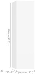 4 pcs conjunto de móveis de TV derivados de madeira branco