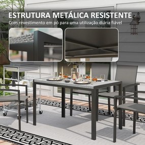 Mesa de Refeição para Jardim em Vime Sintético Mesa de Exterior com Es
