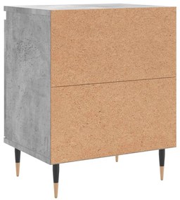 Mesas cabeceira 2pcs 40x30x50cm derivados madeira cinza-cimento