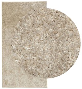 Tapete de pelo alto com aspeto brilhante ISTAN 80x150 cm bege