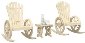 3 pcs conjunto lounge de jardim madeira de abeto maciça