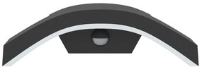 Candeeiros parede LED exterior c/ sensor 2 pcs alumínio preto