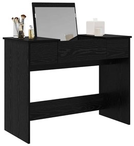 Mesa de Maquiagem com Espelho Preto 100x45x76 cm