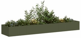 Vaso/floreira 360x80x40 cm aço verde azeitona