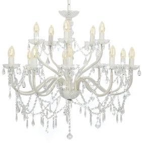 Lustre com 2 andares branco 15 x lâmpadas E14