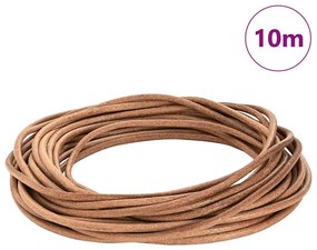 vidaXL Corda de Couro Castanho Ø5 mm x 10 m Couro