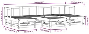 7 pcs conjunto lounge de jardim madeira de douglas maciça