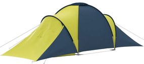 Tenda de campismo para 6 pessoas azul e amarelo