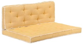 3068555 vidaXL 2 pcs conjunto de almofadões para sofá de paletes amarelo