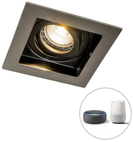 LED Foco de embutir inteligente em aço com lâmpada GU10 Wi-Fi - Carree Moderno