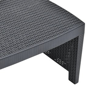 Conjunto lounge para jardim 3 pcs plástico antracite