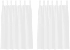 Cortinas com cortinas 2 pcs Branco 140 x 140 cm Poliéster