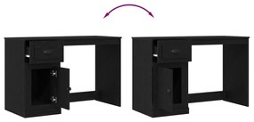 Escrivaninha com Armazenamento Carvalho Negro 50x115x75 cm Madeira eng