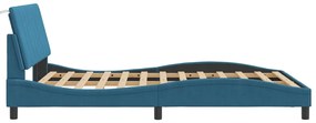 Estrutura de cama c/ cabeceira 120x200 cm veludo azul
